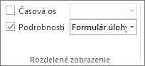 Obrázok začiarkavacieho políčka Podrobnosti na karte Zobraziť.