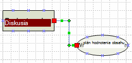 shapes are connected correctly when endpoints appear as solid red squares.