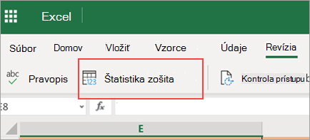 Možnosť ponuky Štatistika zošita