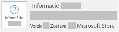 Snímka obrazovky zobrazujúca verziu a zostavu Microsoft Store