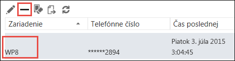 Odstránenie telefónu z aplikácie Outlook Web App