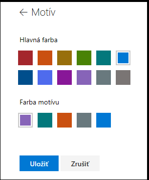Prispôsobenie farieb motívu lokality SharePoint