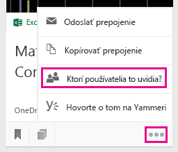 Zobrazenie alebo zmena používateľov, s ktorými sa dokument zdieľa