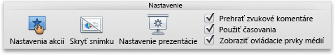 Karta Prezentácia, skupina Nastaviť
