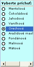 Ukážka poľa so zoznamom ako ovládacieho prvku ActiveX