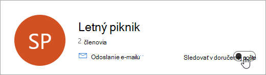 Snímka obrazovky s prepínačom Sledovať v priečinku doručenej pošty nastaveným na možnosť Vypnuté