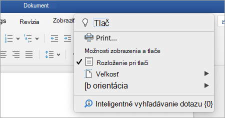 Snímka obrazovky s ponukami Chcem vedieť