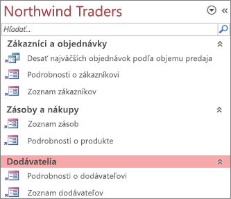 Vlastná navigácia v Northwind Traders