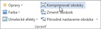 Tlačidlo Komprimovať obrázky na karte Nástroje obrázka – Formát