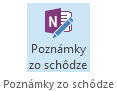 Snímka obrazovky s ikonou poznámok zo schôdze na páse s nástrojmi v žiadosti o schôdzu