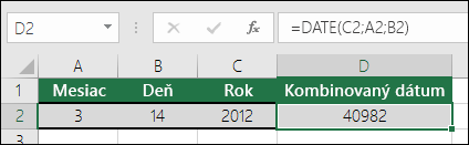 Funkcia DATE, príklad 1