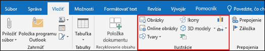 Výber možnosti v skupine Ilustrácie
