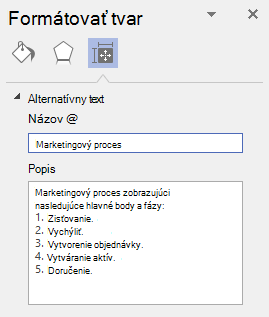 Dialógové okno Alternatívny text pre vizuály vo Visiu pre Windows.