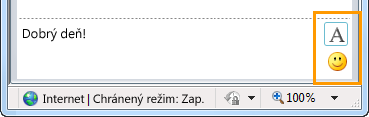 Tlačidlá na formátovanie okamžitých správ