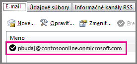 Konto v dialógovom okne Konto – nastavenie v Outlooku 2013