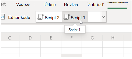 Zobrazenie skriptov balíka Office