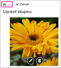 Pole Zmeniť fotografiu so zvýrazneným tlačidlom Uložiť