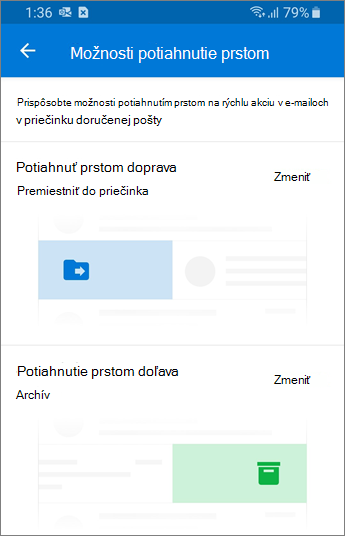 Nastavenie možností pre výpadok v Outlooku Mobile
