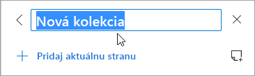 Snímka obrazovky s úpravou názvu kolekcie