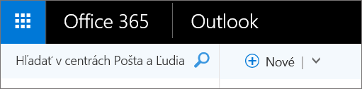 Takto vyzerá webový pás s nástrojmi Outlooku.