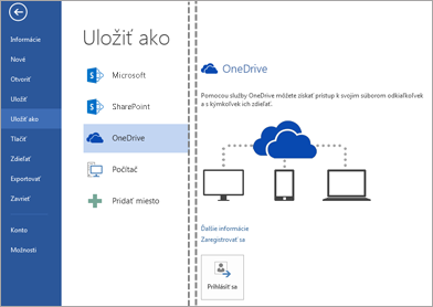 Uloženie súboru do OneDrivu