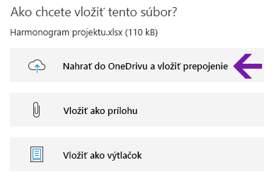 Možnosti vloženia súboru vo OneNote pre Windows 10