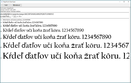 Zobrazovač písiem vo Windowse umožňuje zobrazovať a inštalovať písma v počítači s Windowsom