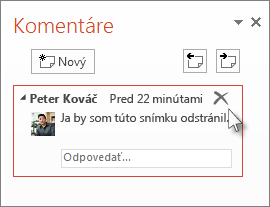 Odstránenie komentára