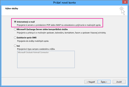 Výber internetového e-mailu