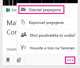 Odoslanie prepojenia prostredníctvom e-mailu kliknutím