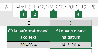 Konverzia textových reťazcov a čísel na dátumy