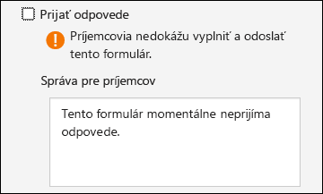 Nastavenie Zhromaždiť odpovede pre formuláre a kvízy