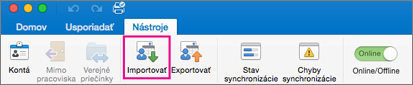 Na karte Nástroje kliknite na položku Importovať.
