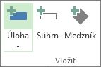 Obrázok tlačidla Úloha v skupine Vložiť na karte Úloha.