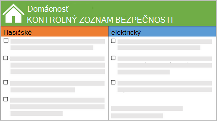 Schematický obrázok kontrolného zoznamu zabezpečenia