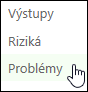 Položka Problémy na paneli Rýchle spustenie
