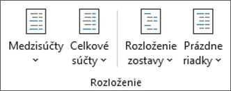 Pás s nástrojmi v programe Excel