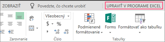 Tlačidlo Upraviť v Exceli