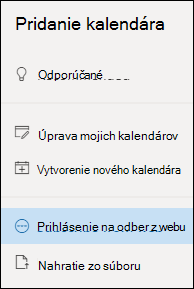 Prihlásenie na odber kalendára