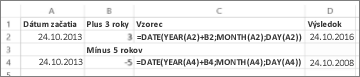 Príklady pripočítania a odpočítania dátumov