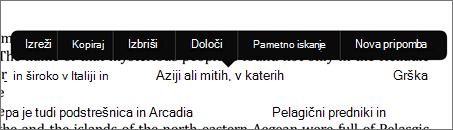 Tapnite besedilo in nato Pametno iskanje