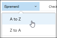 Razvrščanje pogleda knjižnice dokumentov v Office 365