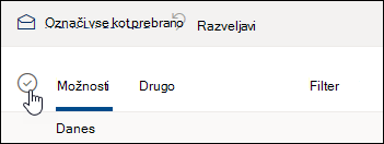 Posnetek zaslona potrditvenega polja nad seznamom opravil