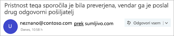 Posnetek zaslona z oznako »prek«