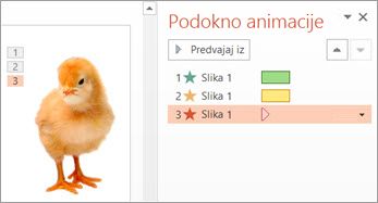 Uporaba več animacij za en predmet