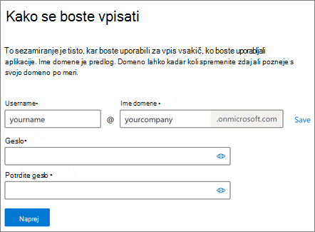 Kako se vpišete in ustvarite račun v storitvi Microsoft 365 za podjetja