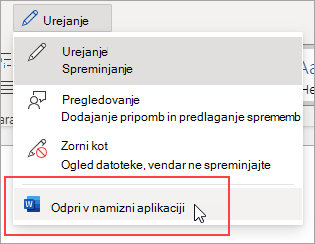 Slika ukaza »Odpri v namiznem programu«