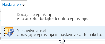 Nastavitve ankete