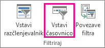 »Vstavi časovnico« na zavihku »Analiziraj«