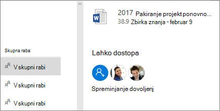 Pokaže, kdo ima dostop do datotek v skupni rabi